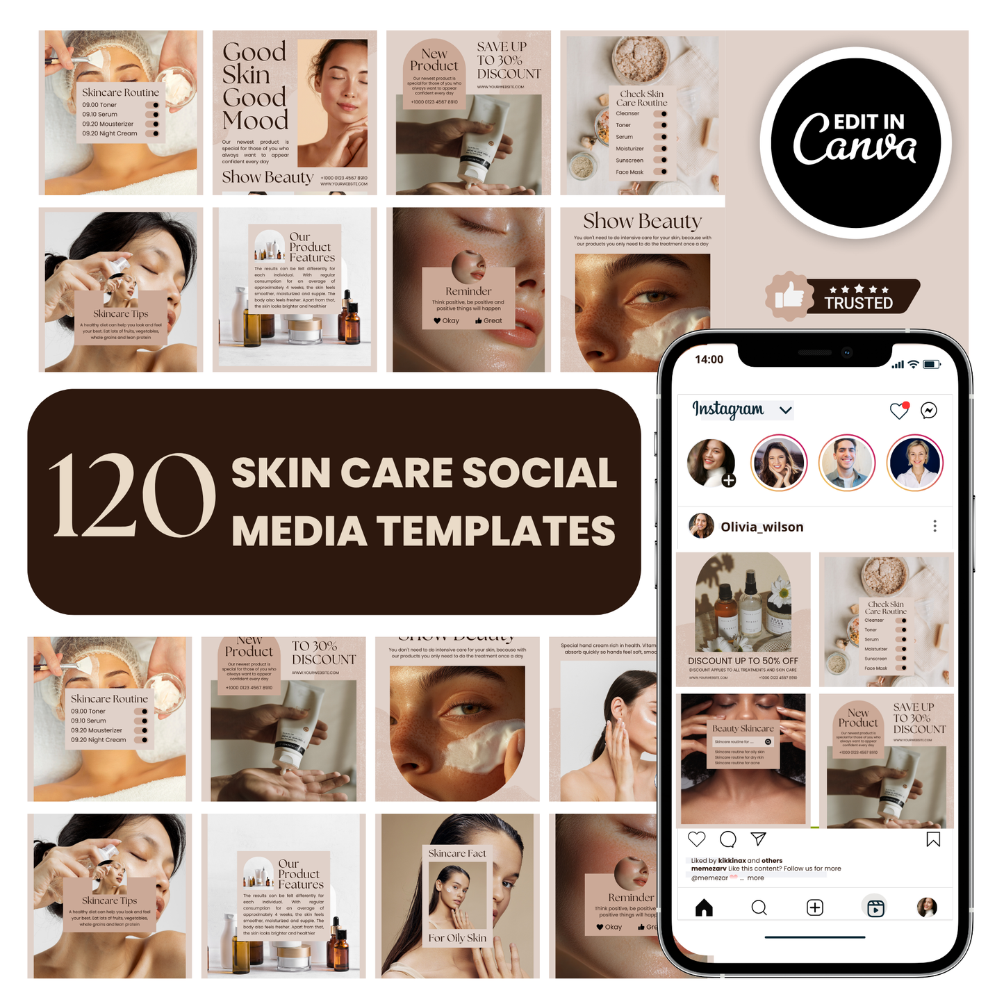Skin care social media template