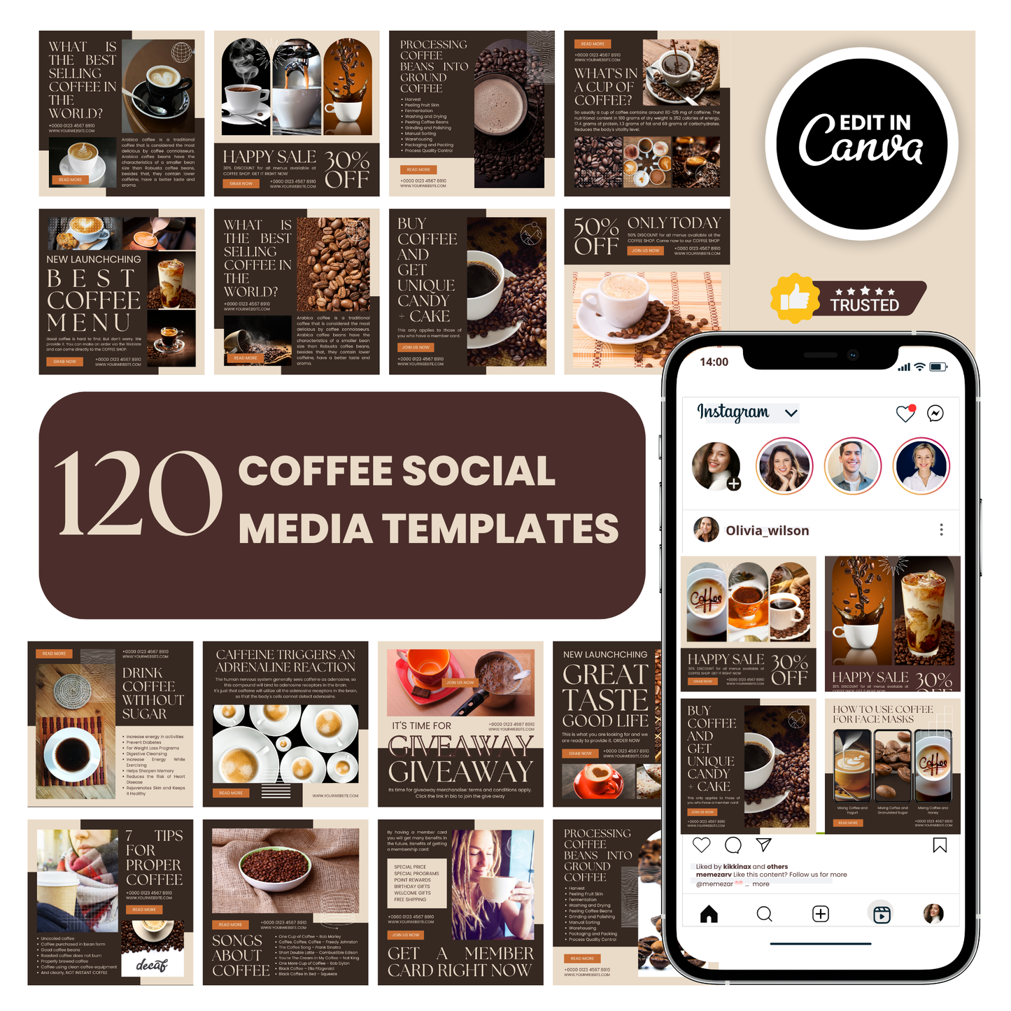 Coffee social media templates