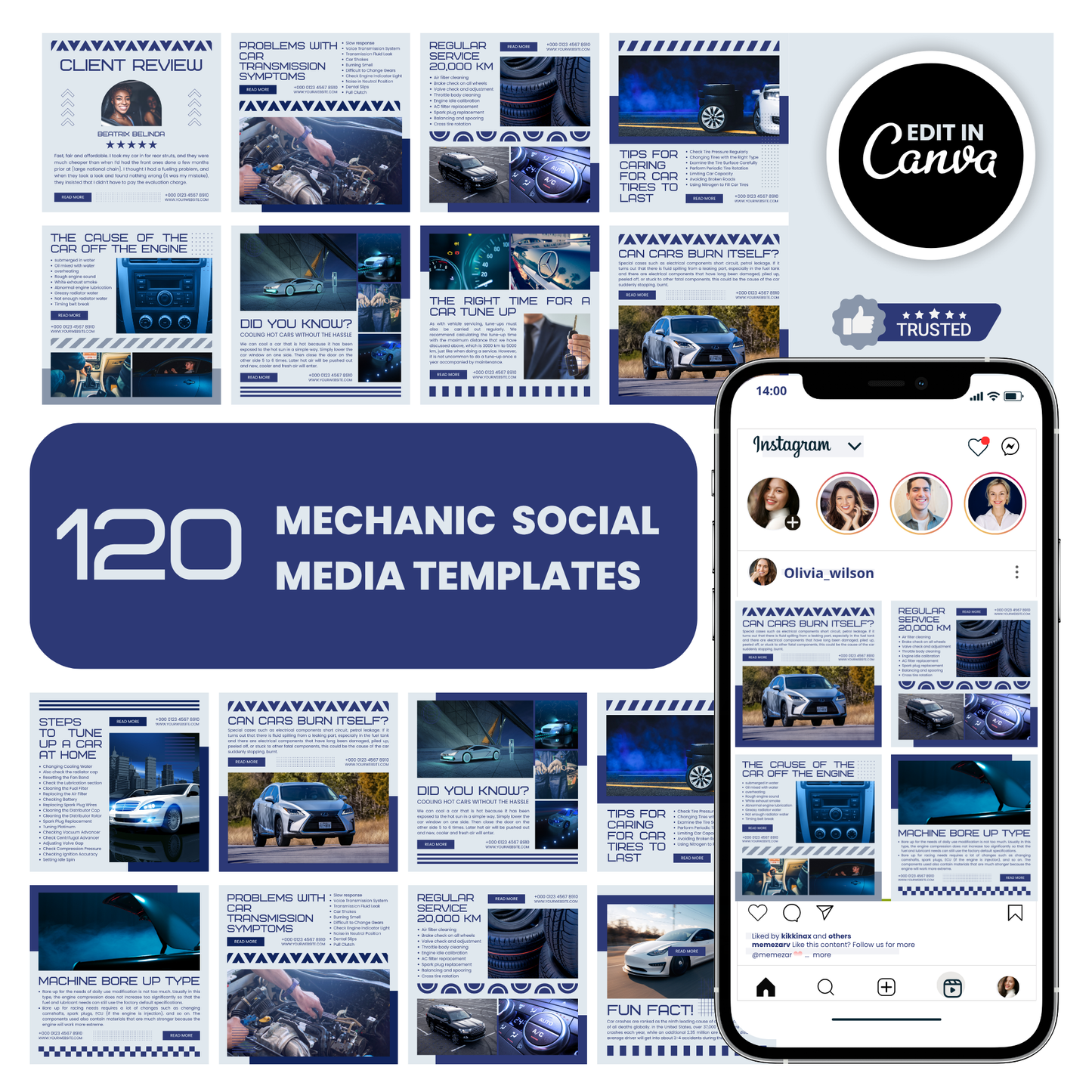 Mechanic social media templates