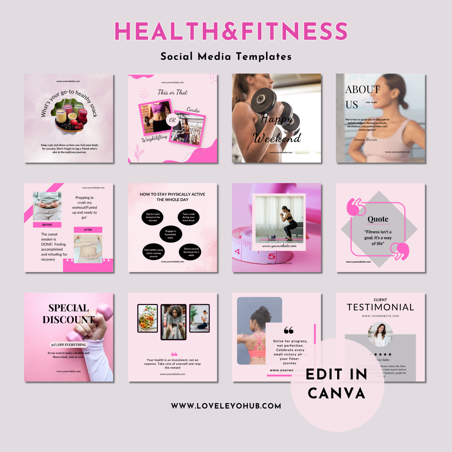 Health & Fitness social media templates