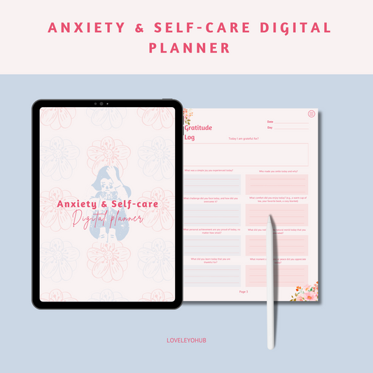 Anxiety and self care planner cover