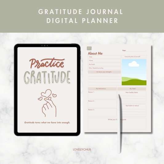 Gratitude Journal digital Planner