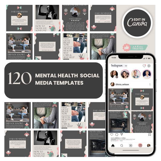 Mental health social media templates