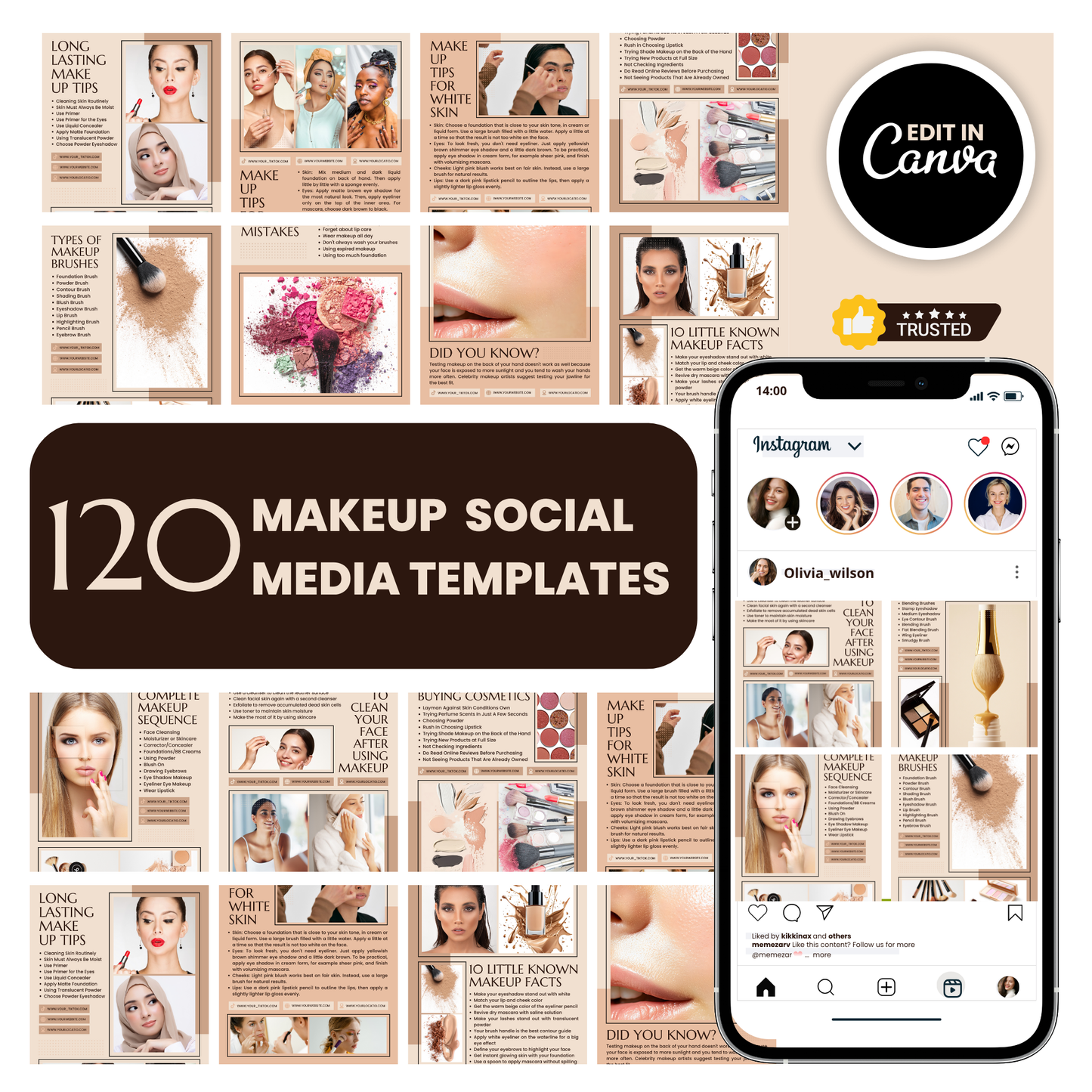 Makeup social media templates