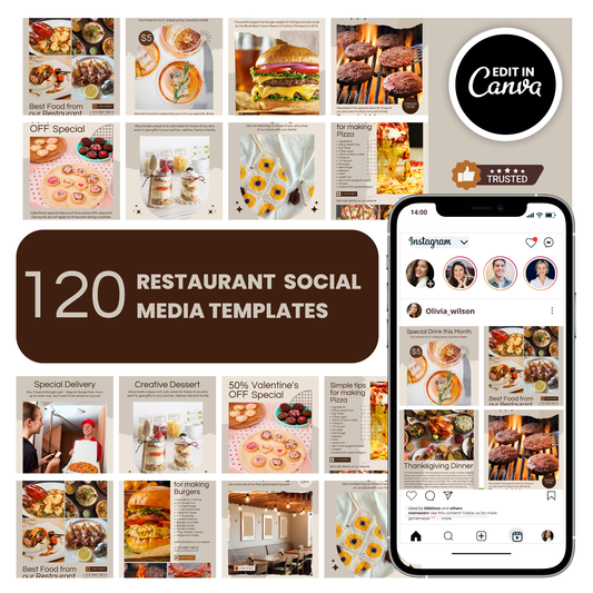 Restaurant social media templates