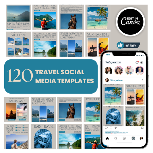 Travel social media template