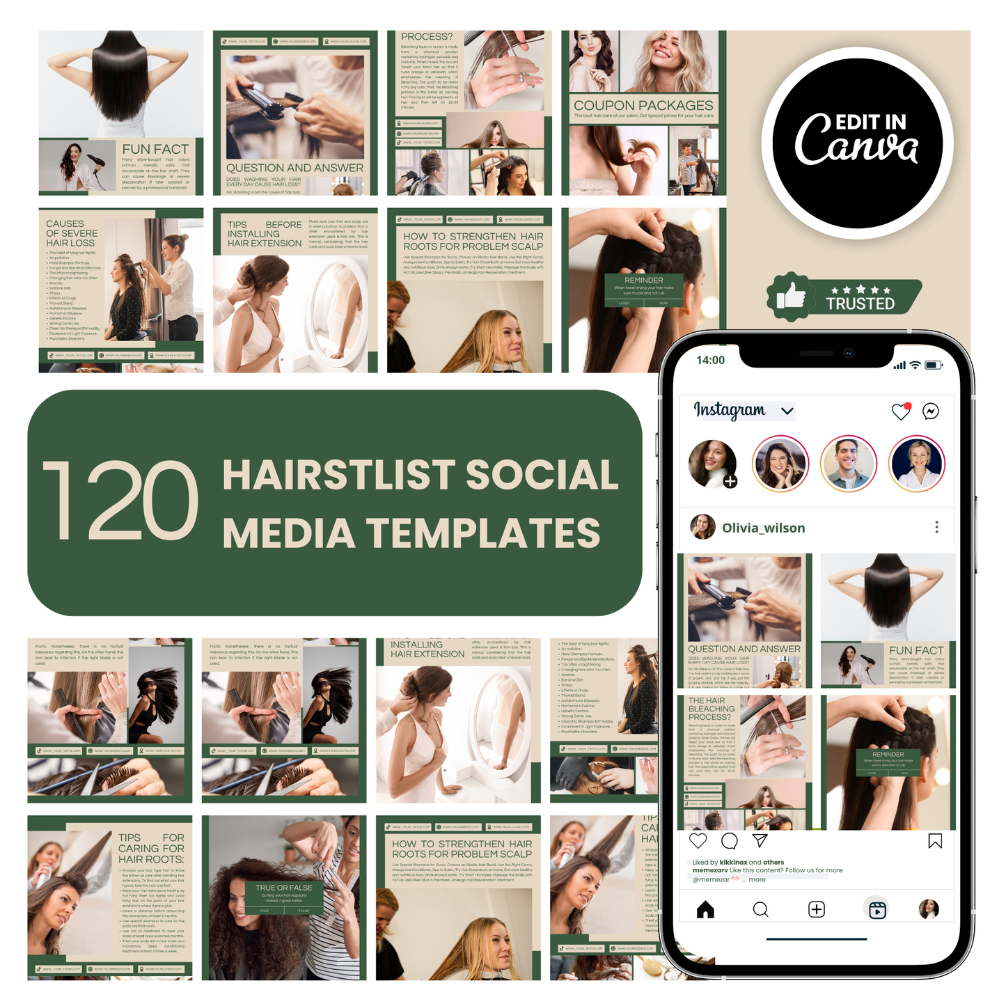 Hairstylist social media templates
