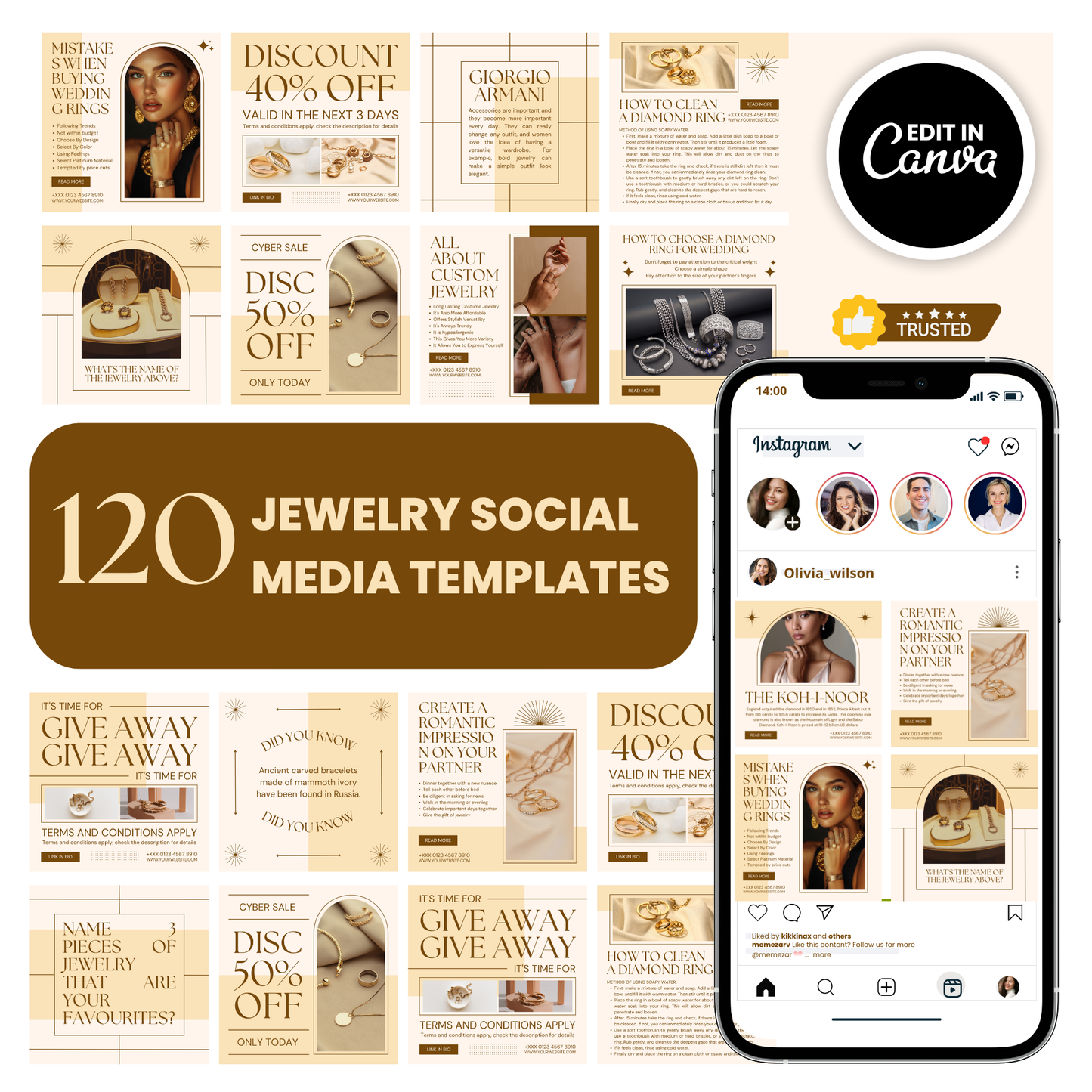 Jewelry social media templates
