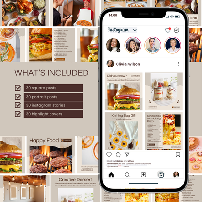 Restaurant social media templates