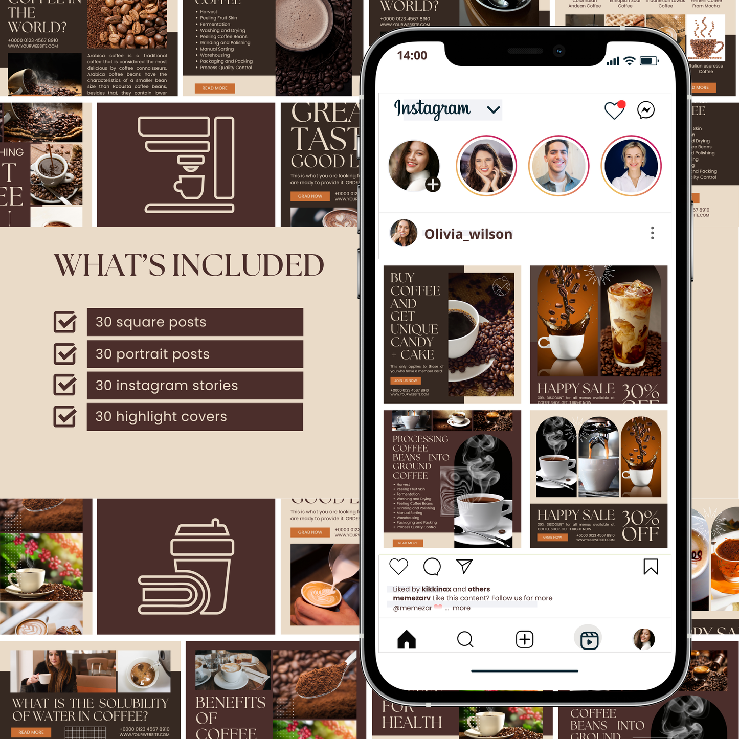 Coffee social media templates