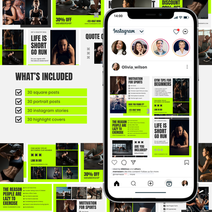 Fitness social media template
