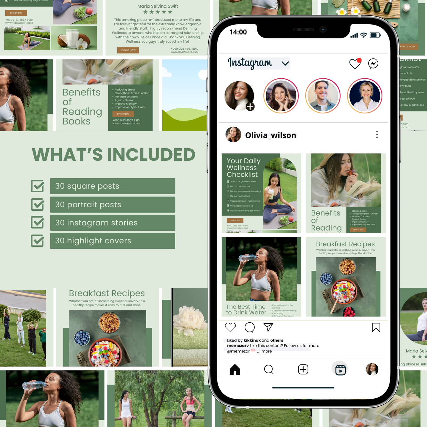 Wellness social media templates