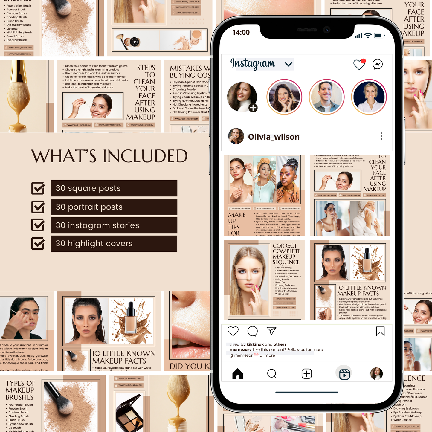 Makeup social media templates