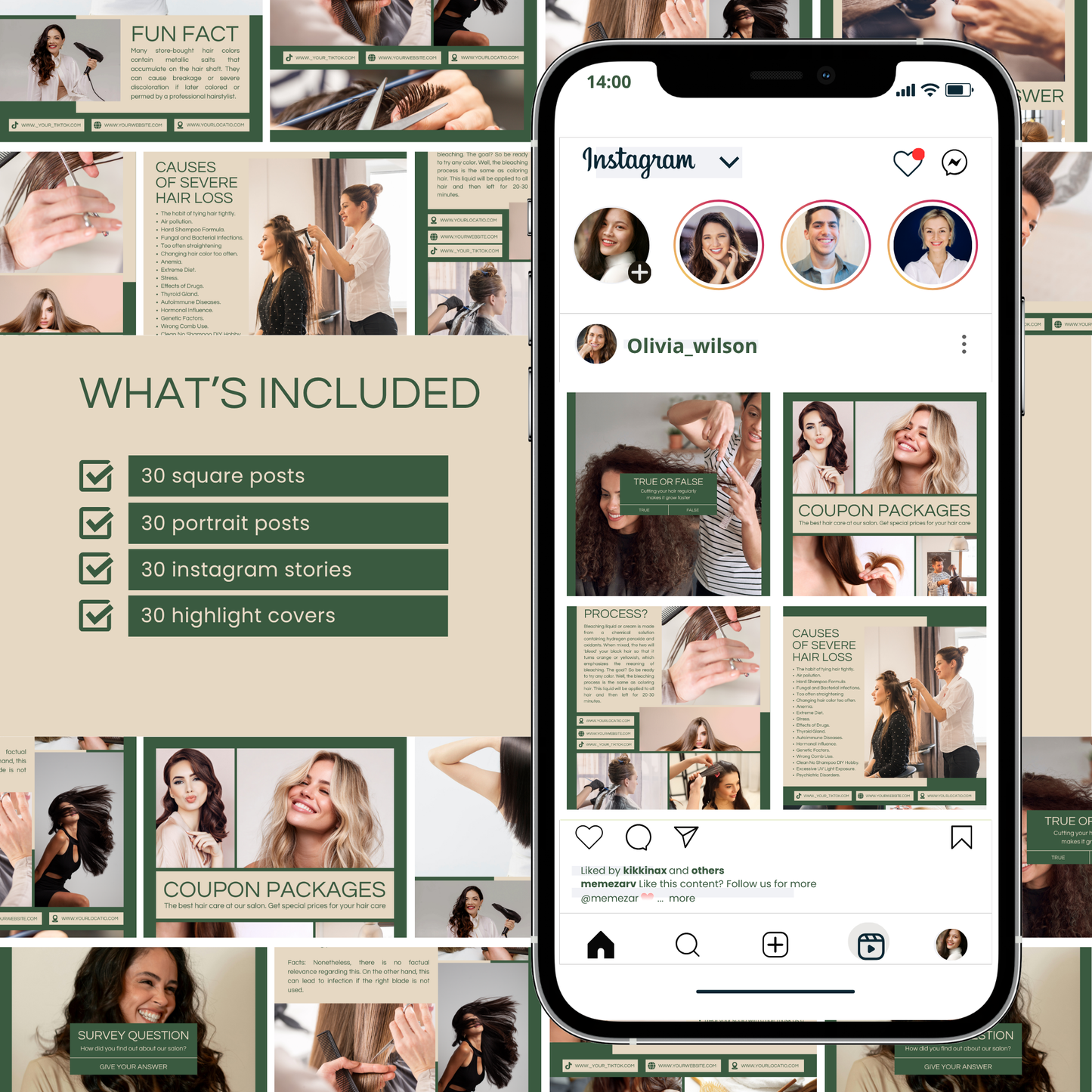 Hairstylist social media templates