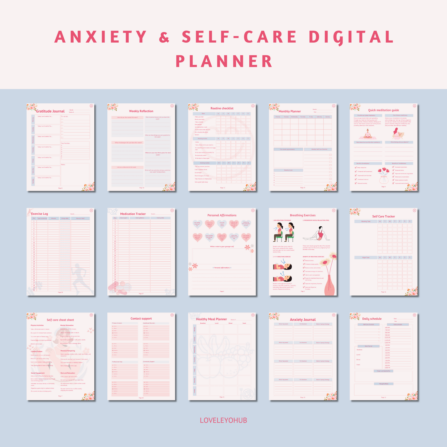 Anxiety and self care planner full 