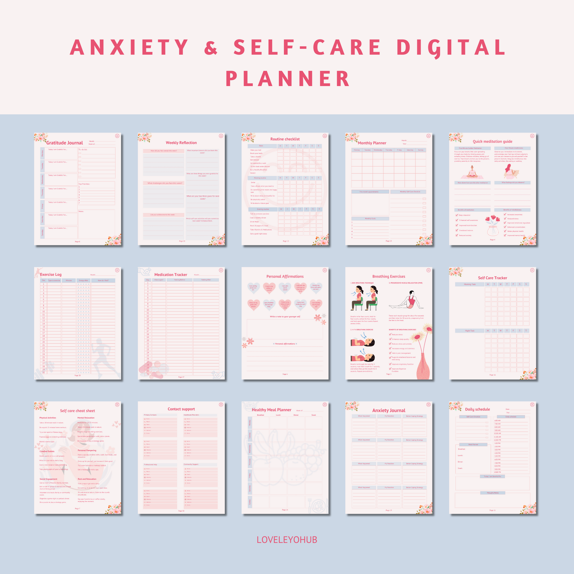 Anxiety and self care planner full 