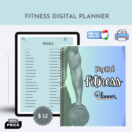Fitness and health digital Planner