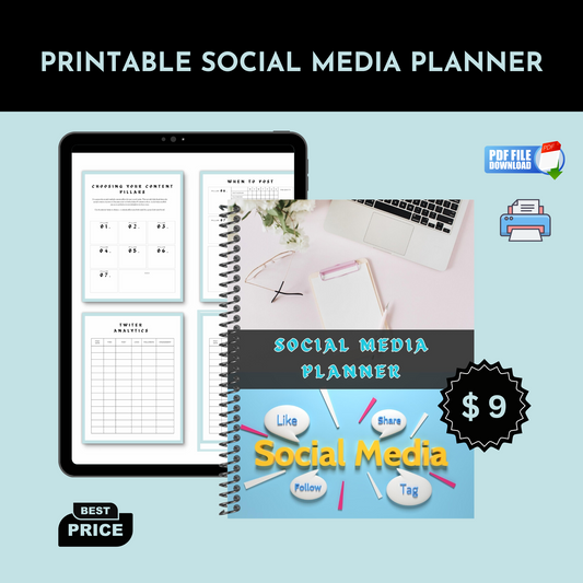 Social media printable planner